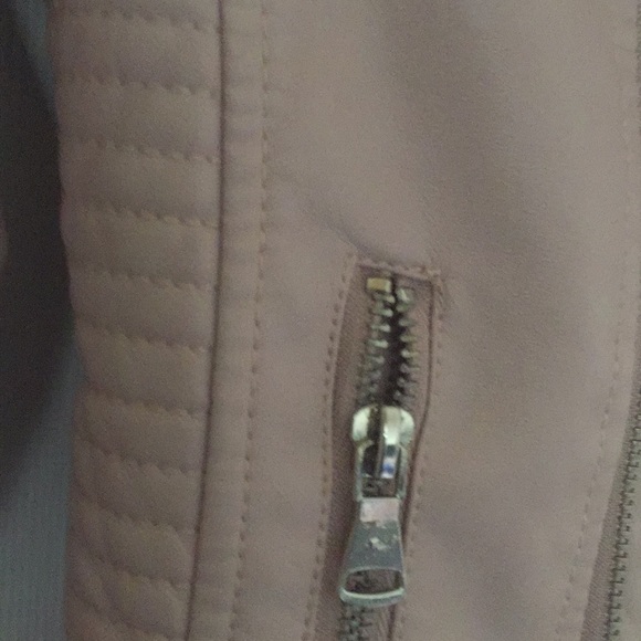 Blush Pink Fauxbiker leather jacket - Picture 3 of 4